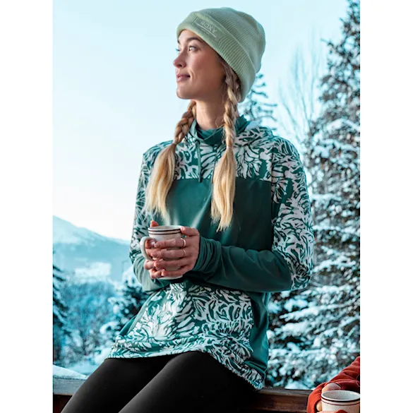 Technická mikina Roxy Winter Valley dark forest wild 2024 - 9