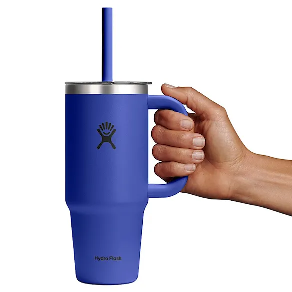 Vacuum Flask Hydro Flask 24 oz Travel Tumbler Clear Lid capri blue - 4