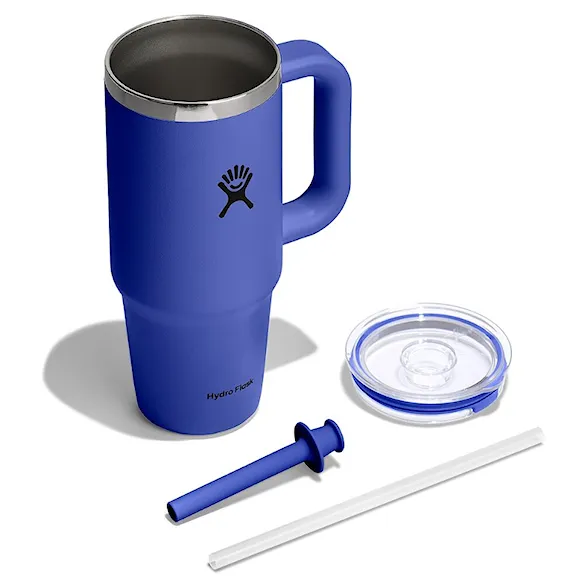 Vacuum Flask Hydro Flask 24 oz Travel Tumbler Clear Lid capri blue - 5