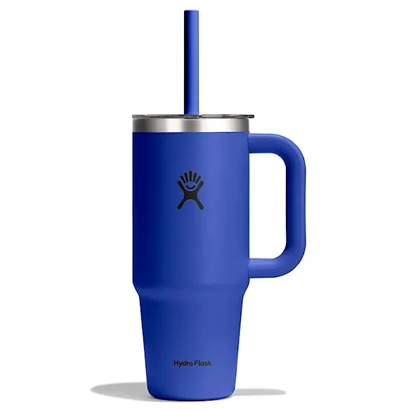 Vacuum Flask Hydro Flask 24 oz Travel Tumbler Clear Lid capri blue - 1