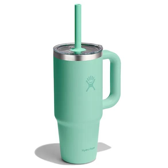 Vacuum Flask Hydro Flask 24 oz Travel Tumbler Clear Lid mermaid green - 3