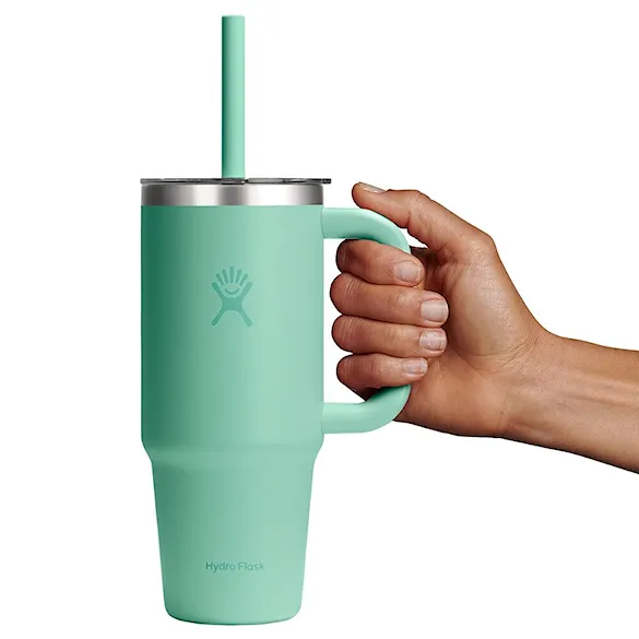 Vacuum Flask Hydro Flask 24 oz Travel Tumbler Clear Lid mermaid green - 4