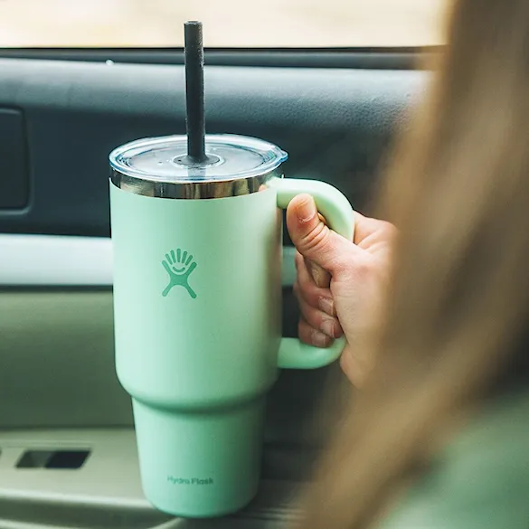 Vacuum Flask Hydro Flask 24 oz Travel Tumbler Clear Lid mermaid green - 6