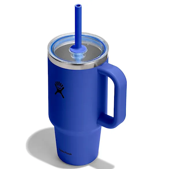 Vacuum Flask Hydro Flask 32 oz Travel Tumbler Clear Lid capri blue - 2