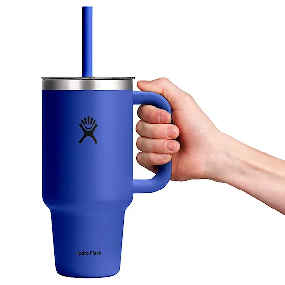 Vacuum Flask Hydro Flask 32 oz Travel Tumbler Clear Lid capri blue - 4