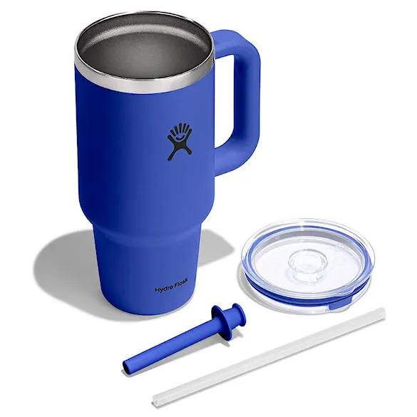 Vacuum Flask Hydro Flask 32 oz Travel Tumbler Clear Lid capri blue - 5