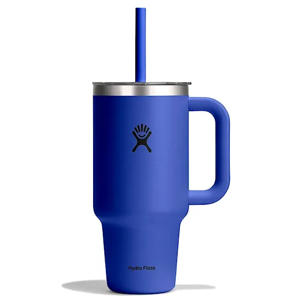 Vacuum Flask Hydro Flask 32 oz Travel Tumbler Clear Lid capri blue - 1