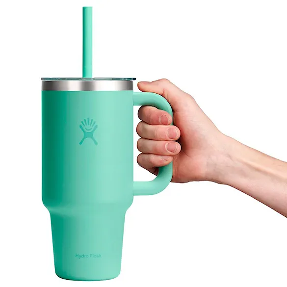Vacuum Flask Hydro Flask 32 oz Travel Tumbler Clear Lid mermaid green - 4