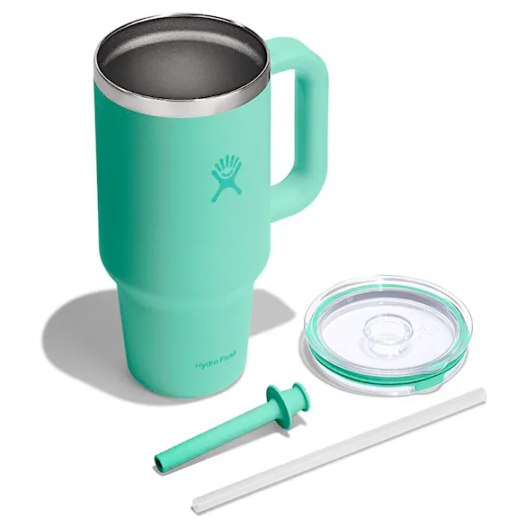 Vacuum Flask Hydro Flask 32 oz Travel Tumbler Clear Lid mermaid green - 5