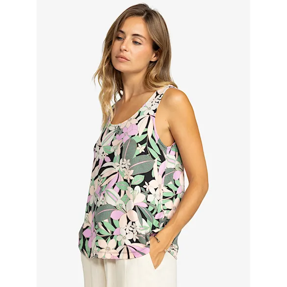 Tílko Roxy Flowing Tank Printed anthracite palm song 2024 - 2
