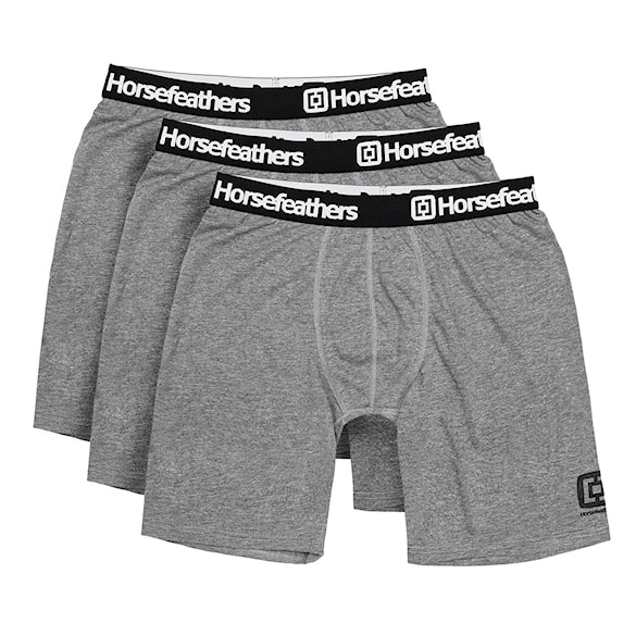 Trenýrky Horsefeathers Dynasty Long 3 Pack heather grey - 1