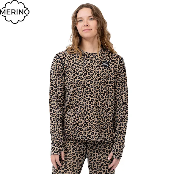 Tričko Eivy Loose Fit Merino Wool Top leopard 2026 - 1