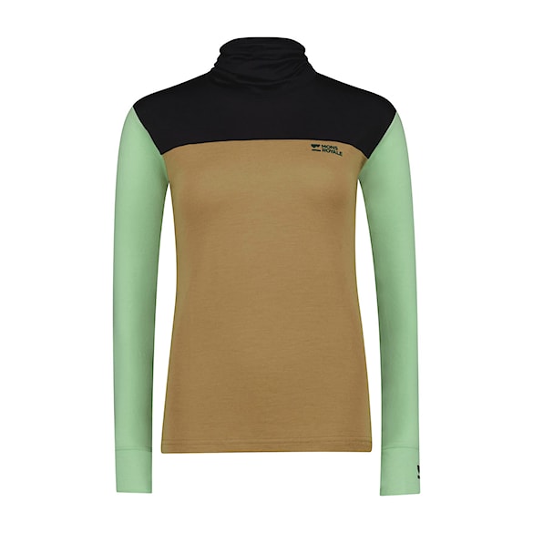 Koszulka Mons Royale Wms Yotei Merino High Neck LS matcha/toffee/black 2026 - 4
