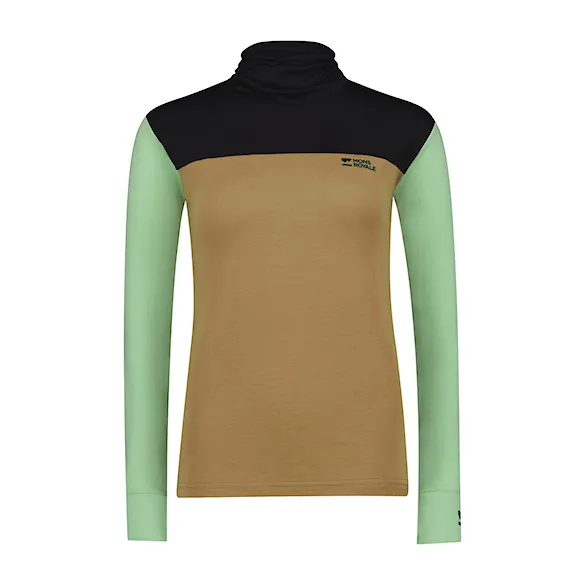 Koszulka Mons Royale Wms Yotei Merino High Neck LS matcha/toffee/black 2026 - 4