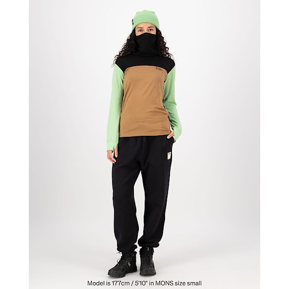 Koszulka Mons Royale Wms Yotei Merino High Neck LS matcha/toffee/black 2026 - 5