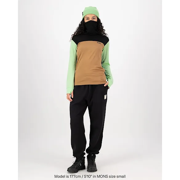 Koszulka Mons Royale Wms Yotei Merino High Neck LS matcha/toffee/black 2026 - 5