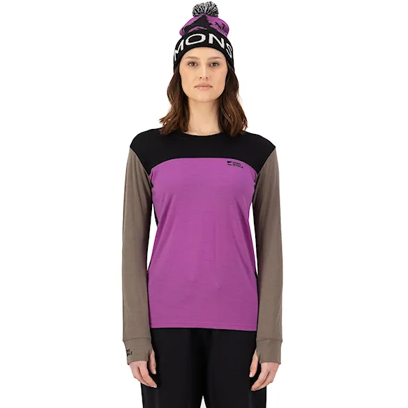 Koszulka Mons Royale Wms Yotei Merino LS purple bolt/walnut/black 2026 - 1
