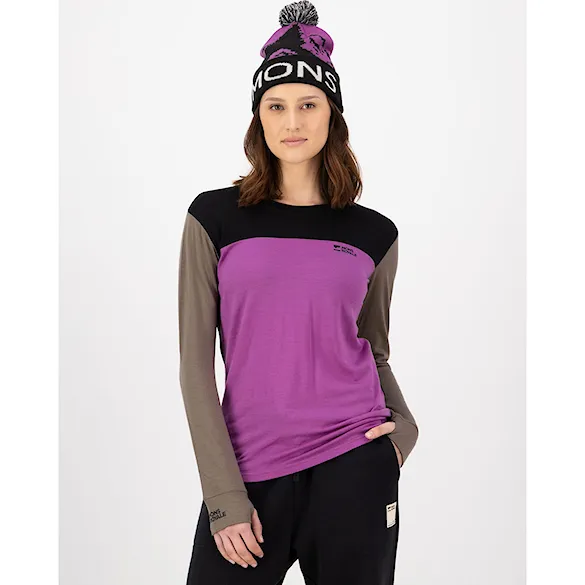 Tričko Mons Royale Wms Yotei Merino LS purple bolt/walnut/black 2026 - 4