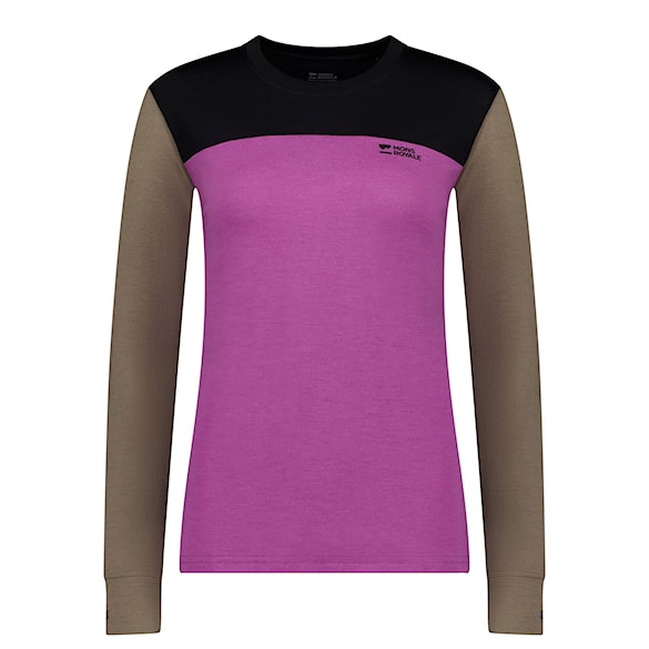 T-shirt Mons Royale Wms Yotei Merino LS purple bolt/walnut/black 2026 - 3