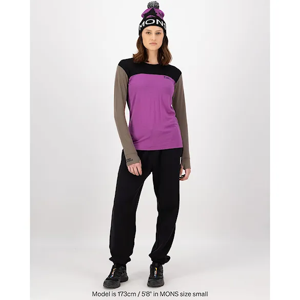 Tričko Mons Royale Wms Yotei Merino LS purple bolt/walnut/black 2026 - 5