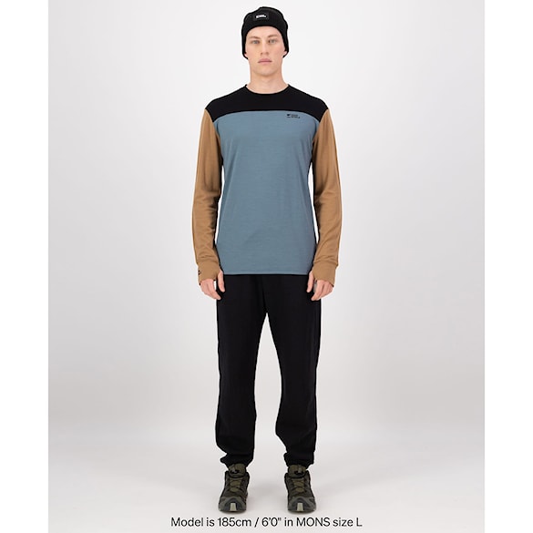 Tričko Mons Royale Yotei Merino LS goblin blue/toffee/black 2026 - 4
