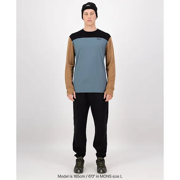 Tričko Mons Royale Yotei Merino LS goblin blue/toffee/black 2026 - 4
