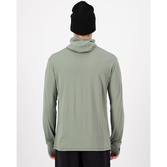 Tričko Mons Royale Yotei Merino Powder Hood LS willow/black 2026 - 2