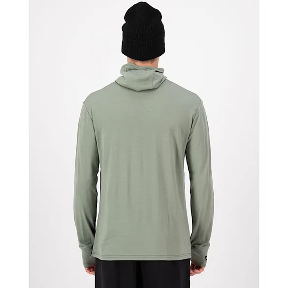 Tričko Mons Royale Yotei Merino Powder Hood LS willow/black 2026 - 2