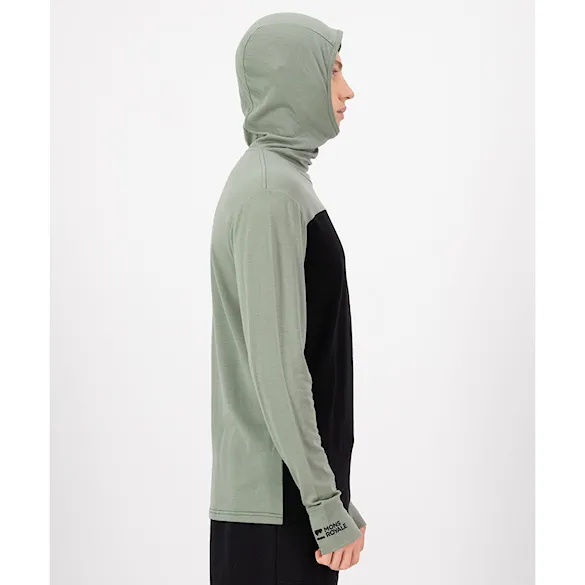 Tričko Mons Royale Yotei Merino Powder Hood LS willow/black 2026 - 3
