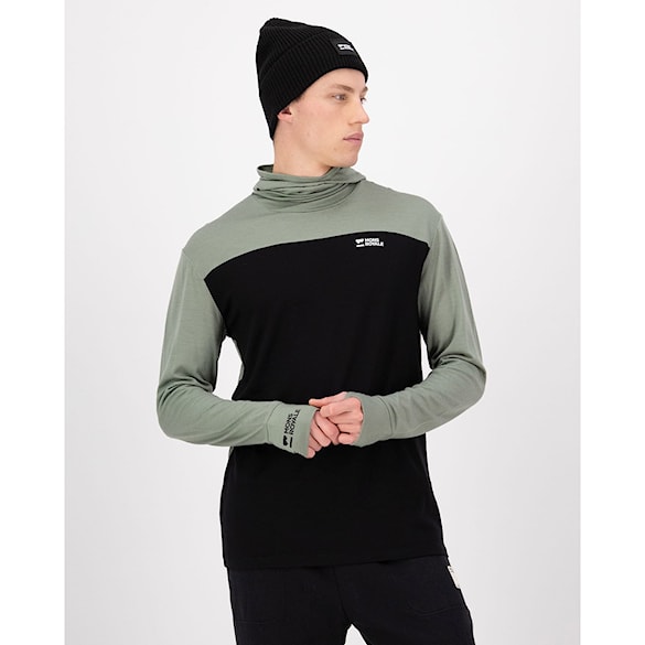 Tričko Mons Royale Yotei Merino Powder Hood LS willow/black 2026 - 4