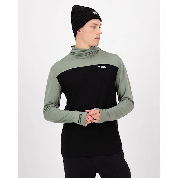 Tričko Mons Royale Yotei Merino Powder Hood LS willow/black 2026 - 4