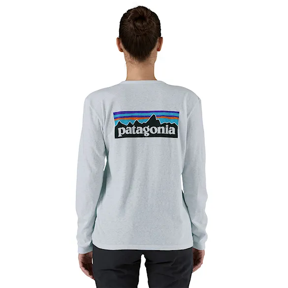 Tričko Patagonia W's L/S P-6 Logo Responsibili-Tee white 2025 - 1