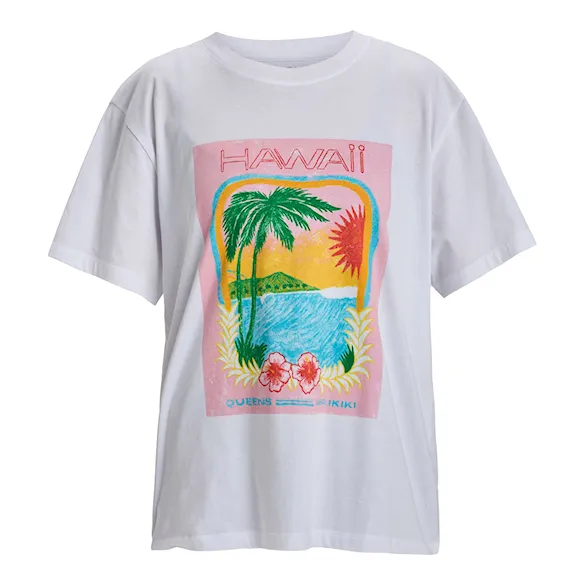 Koszulka Roxy Atlas Hangloose bright white hawaii 2025 - 5