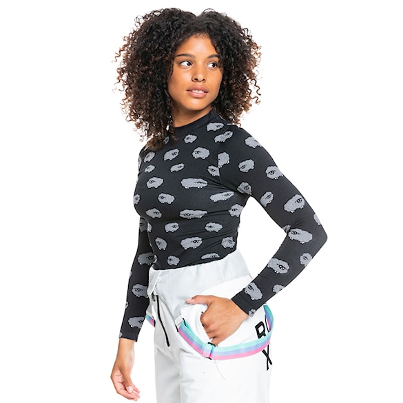 Tričko Roxy Rowley X Roxy Seamless Top true black cloud lambs 2022 - 1