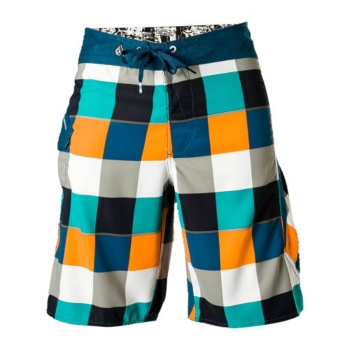 Plavky Volcom 2Ez Plaid blue green - 1