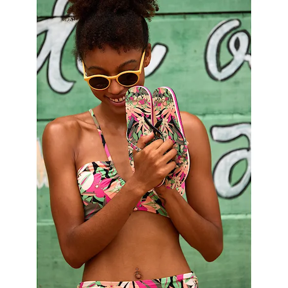 Žabky Roxy Portofino III black/pink/soft lime 2024 - 4