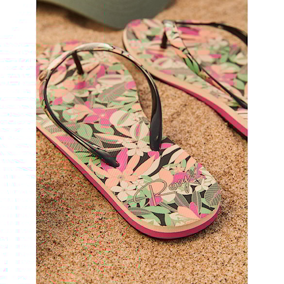 Japonki Roxy Portofino III black/pink/soft lime 2024 - 8