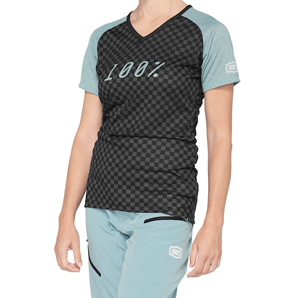 Bike dres 100% Wms Airmatic Jersey seafoam checkers 2021