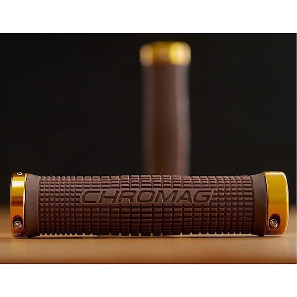 Bike chwyty Chromag Squarewave brown/gold