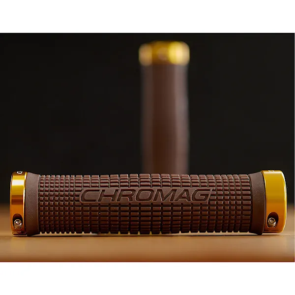 Bike gripy Chromag Squarewave brown/gold