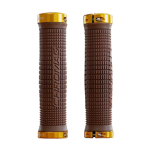 Bike gripy Chromag Squarewave brown/gold