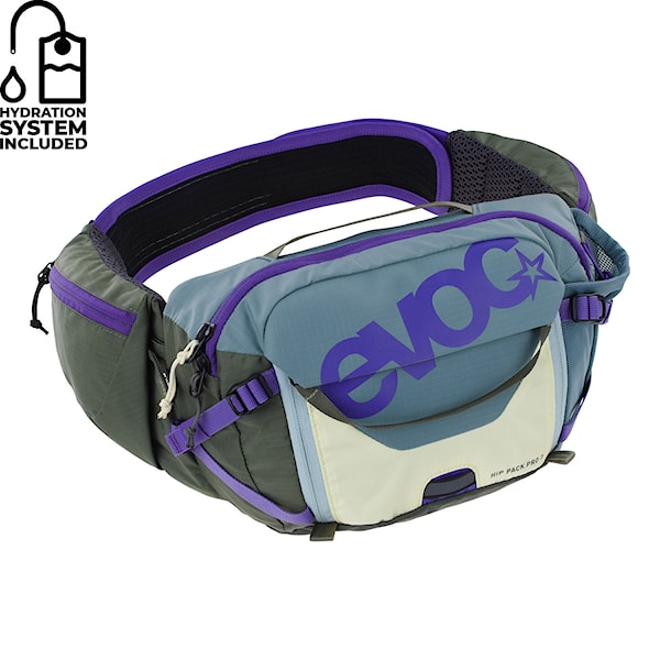 Bike Hip Bag EVOC Hip Pack Pro 3 + Hydration Bladder 1,5 steel/violet/dark olive
