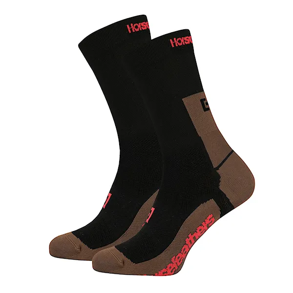 Bike ponožky Horsefeathers Cadence Long black/ermine 2023