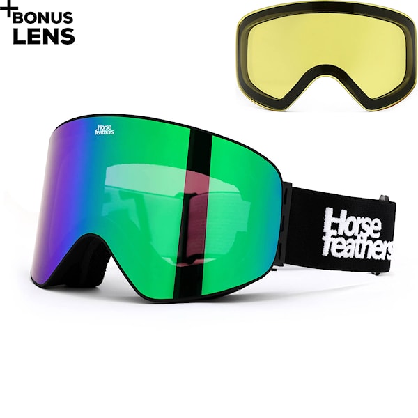 Snowboardové okuliare Horsefeathers Edmond black | mirror green 2026