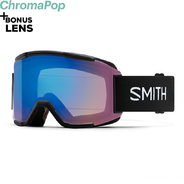 Snowboard Goggles Smith Squad black | cp storm rose red flash+yellow 2025