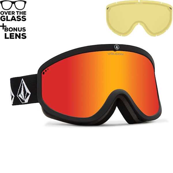 Gogle snowboardowe Volcom Footprints matte black stone | red chrome+yellow 2026