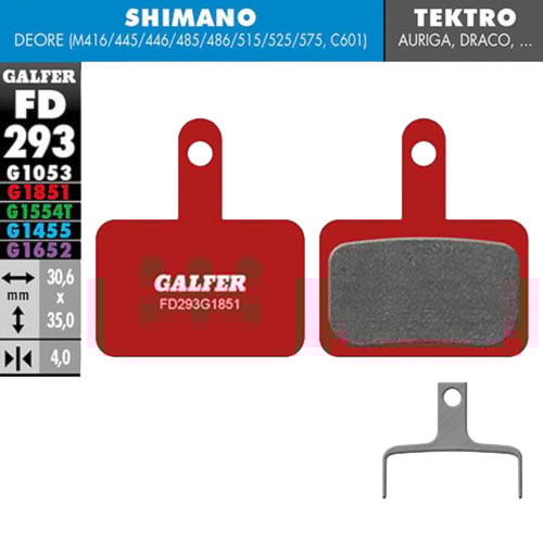 Brake Pads Galfer Advanced FD293 G1851 Shimano, Tektro, TRP