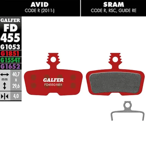 Klocek hamulcowy Galfer Advanced FD455 G1851 Avid/SRAM