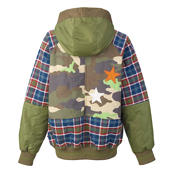 Bunda na snowboard Burton L.a.m.b. Jet Blonde Bomber olivine/woodland camo/riot plaid 2018
