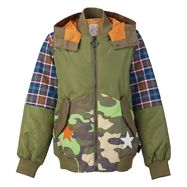 Bunda na snowboard Burton L.a.m.b. Jet Blonde Bomber olivine/woodland camo/riot plaid 2018